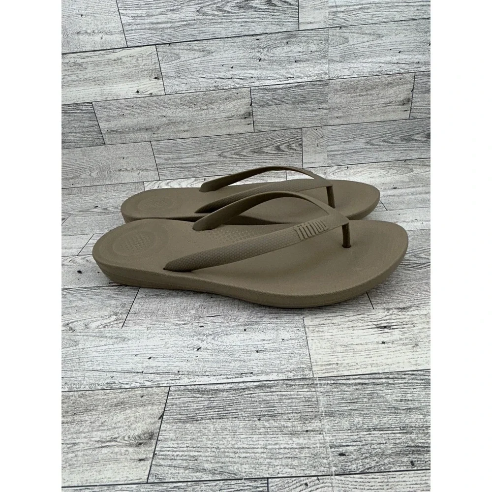 FitFlop iQushion Ergonomic Flip Flops‎ Men Tan Brown Comfort Sandals US 11 EU 44